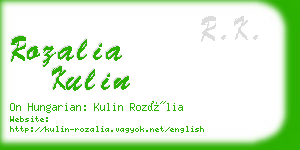 rozalia kulin business card